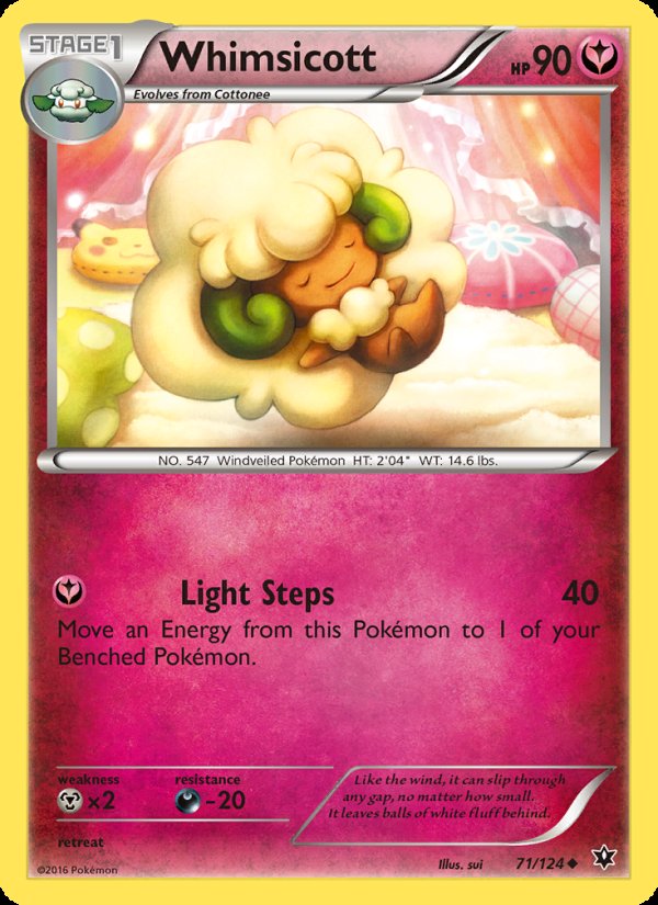 Whimsicott 71/124 - Fates Collide Pokemon card