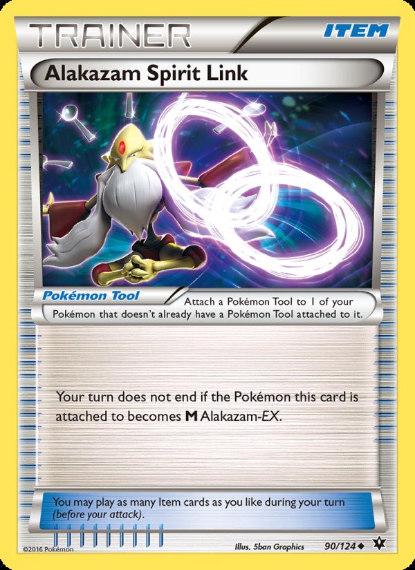 Alakazam Spirit Link 90/124 - Fates Collide Pokemon card