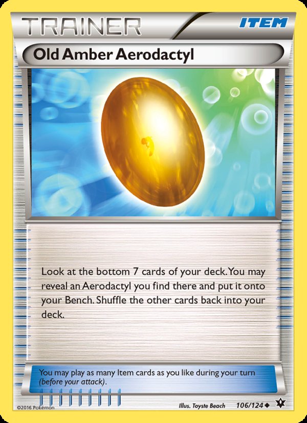 Old Amber Aerodactyl 106/124 - Fates Collide Pokemon card