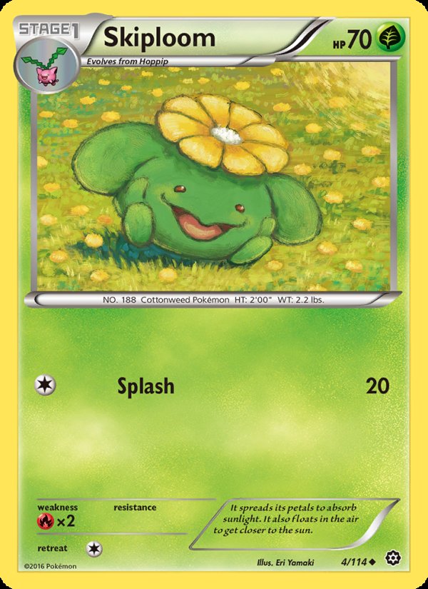 Skiploom 4/114 - Steam Siege Pokemon card