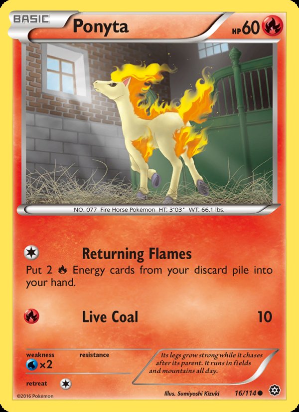 Ponyta 16/114 - Steam Siege Pokemon card