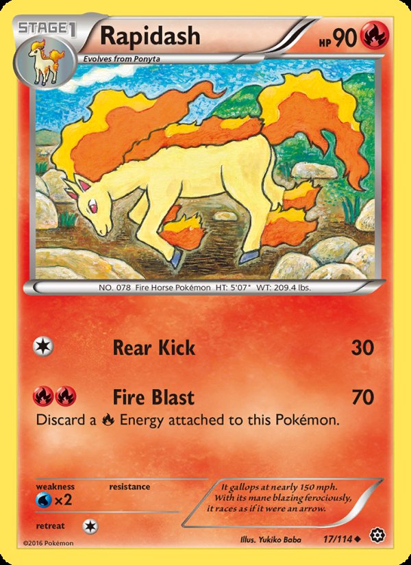 Rapidash 17/114 - Steam Siege Pokemon card