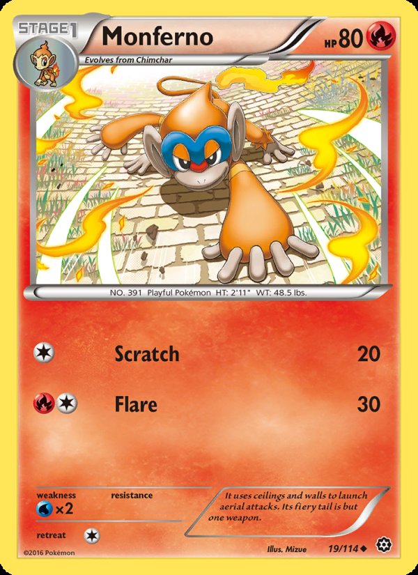 Monferno 19/114 - Steam Siege Pokemon card