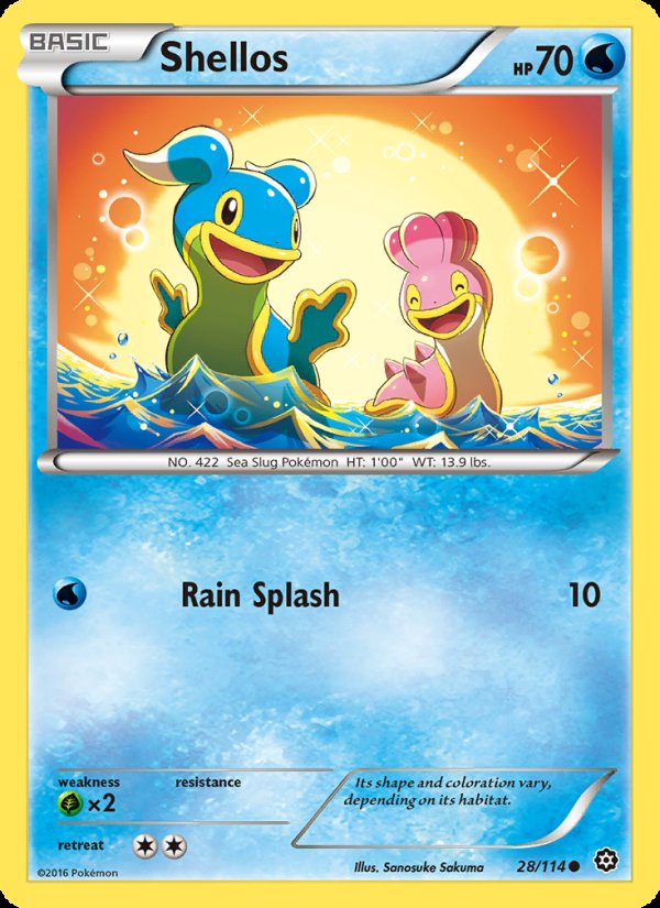 Shellos 28/114 - Steam Siege Pokemon card
