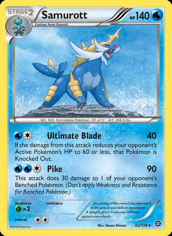Samurott 32/114 - Steam Siege Pokemon card