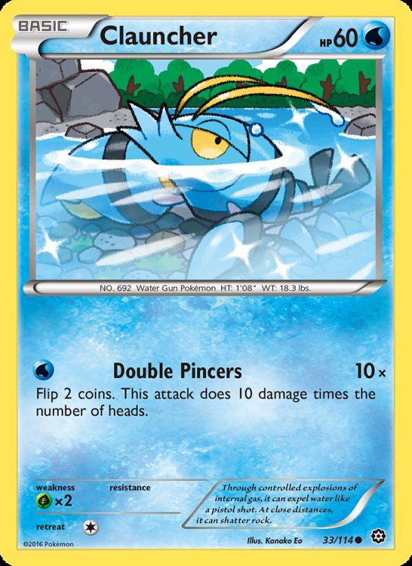 Clauncher 33/114 - Steam Siege Pokemon card