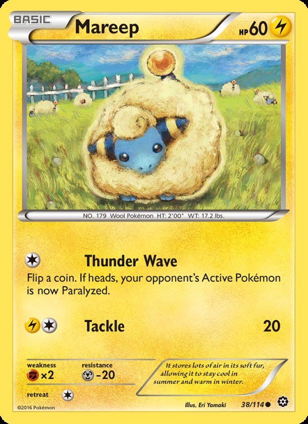 Mareep 38/114 - Steam Siege Pokemon card