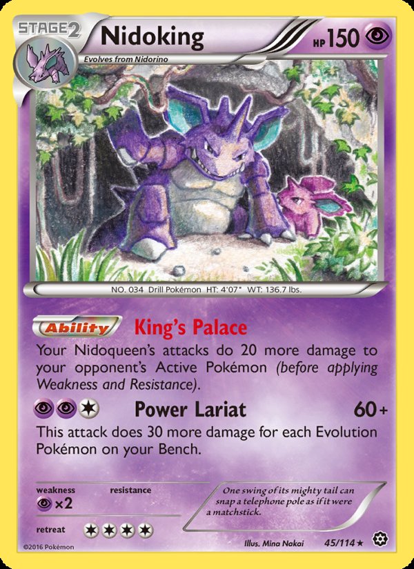 Nidoking 45/114 - Steam Siege Pokemon card