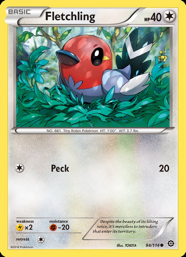Fletchling 94/114 - Steam Siege Pokemon card