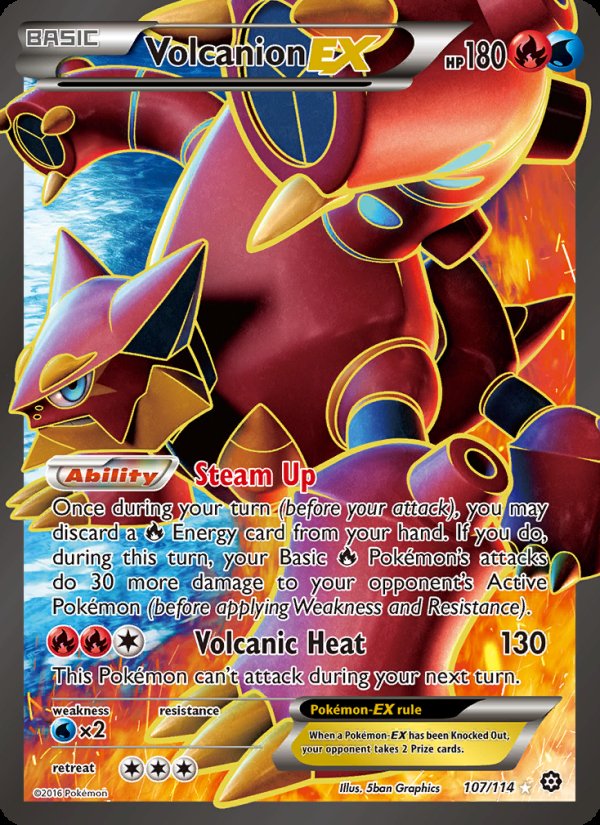 Volcanion EX 107/114 - Steam Siege Pokemon card