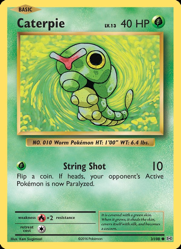 Caterpie 3/108 - Evolutions Pokemon card