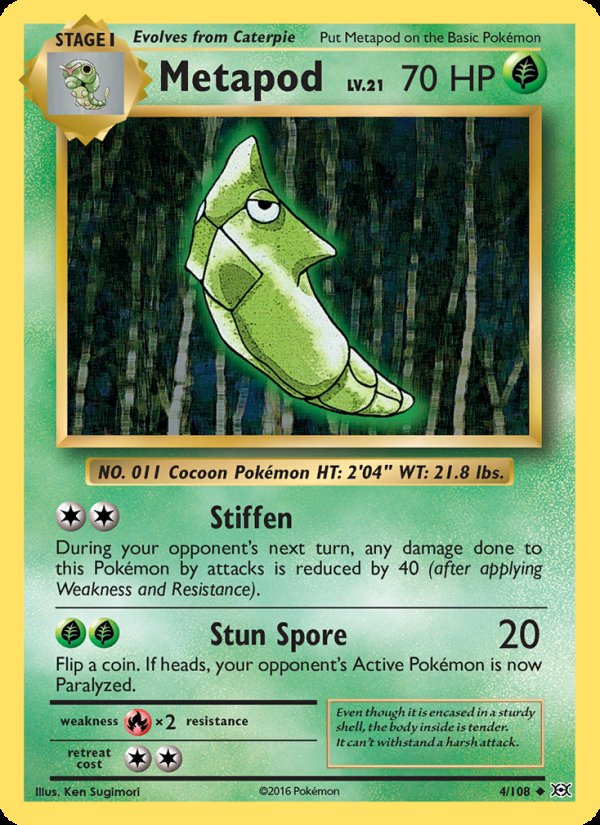 Metapod 4/108 - Evolutions Pokemon card