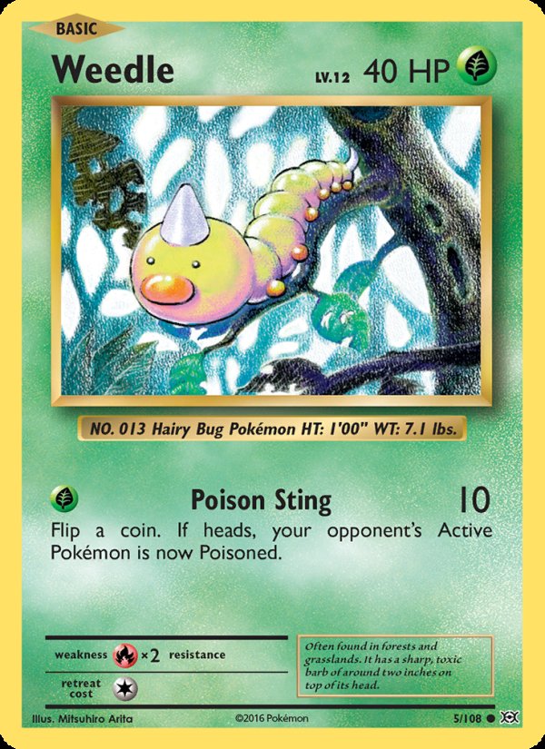 Weedle 5/108 - Evolutions Pokemon card