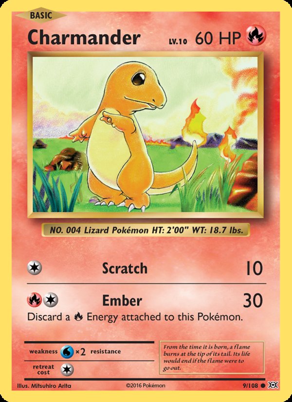 Charmander 9/108 - Evolutions Pokemon card
