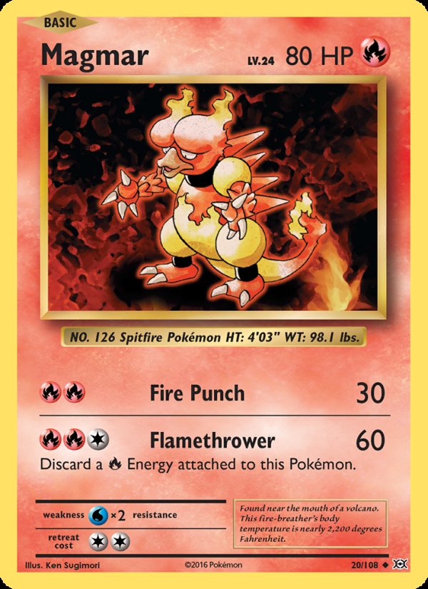 Magmar 20/108 - Evolutions Pokemon card