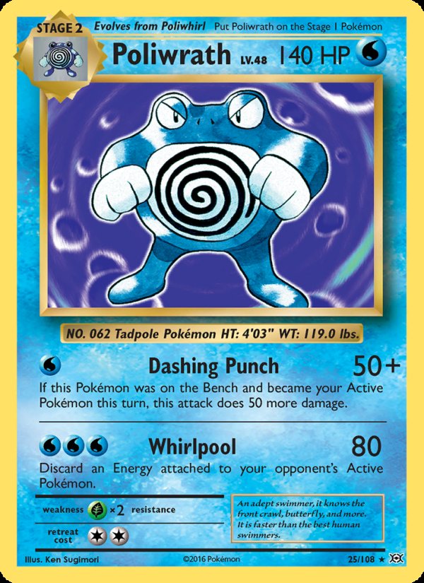 Poliwrath 25/108 - Evolutions Pokemon card