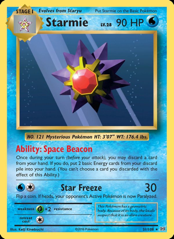 Starmie 31/108 - Evolutions Pokemon card
