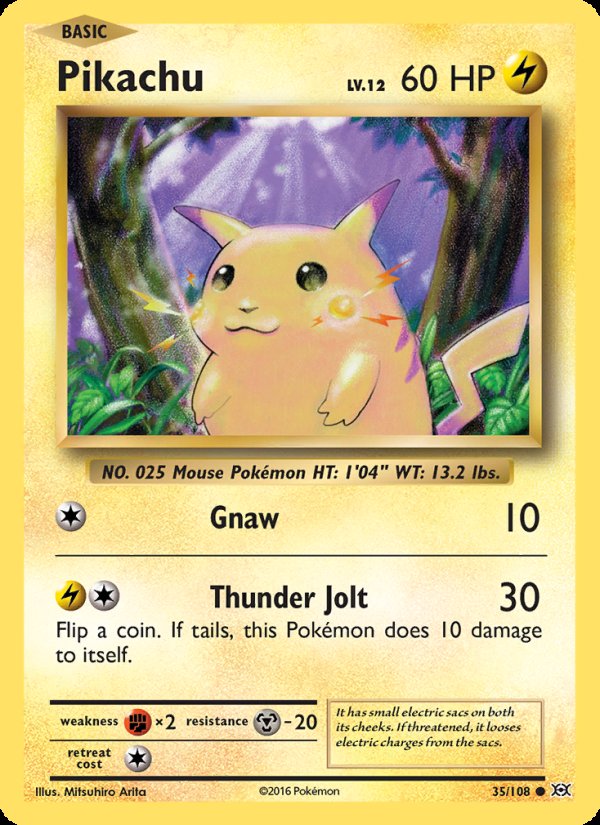 Pikachu 35/108 - Evolutions Pokemon card
