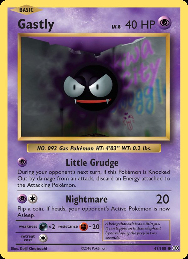 Gastly 47/108 - Evolutions Pokemon card