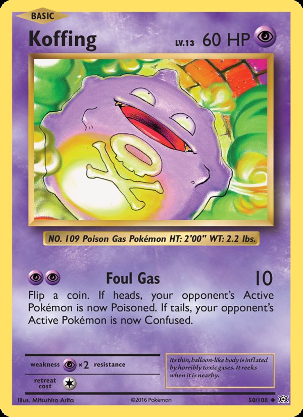 Koffing 50/108 - Evolutions Pokemon card