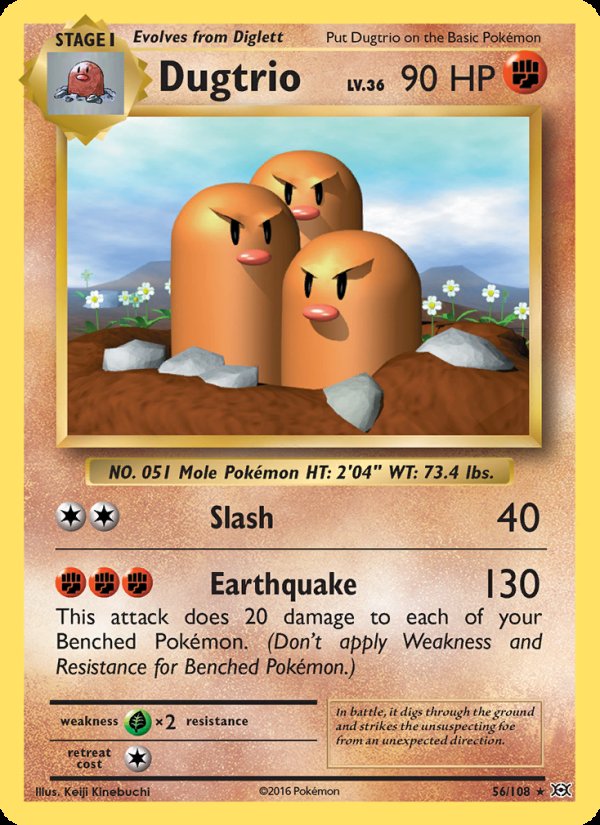 Dugtrio 56/108 - Evolutions Pokemon card