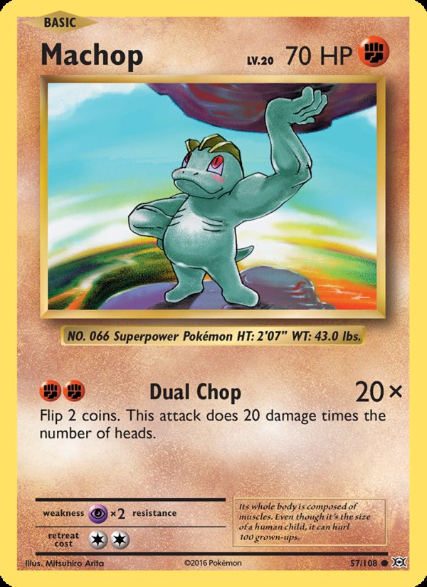 Machop 57/108 - Evolutions Pokemon card