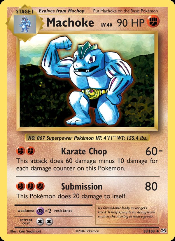 Machoke 58/108 - Evolutions Pokemon card