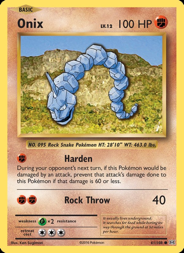 Onix 61/108 - Evolutions Pokemon card