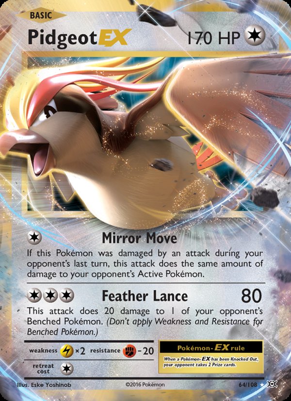 Pidgeot EX 64/108 - Evolutions Pokemon card