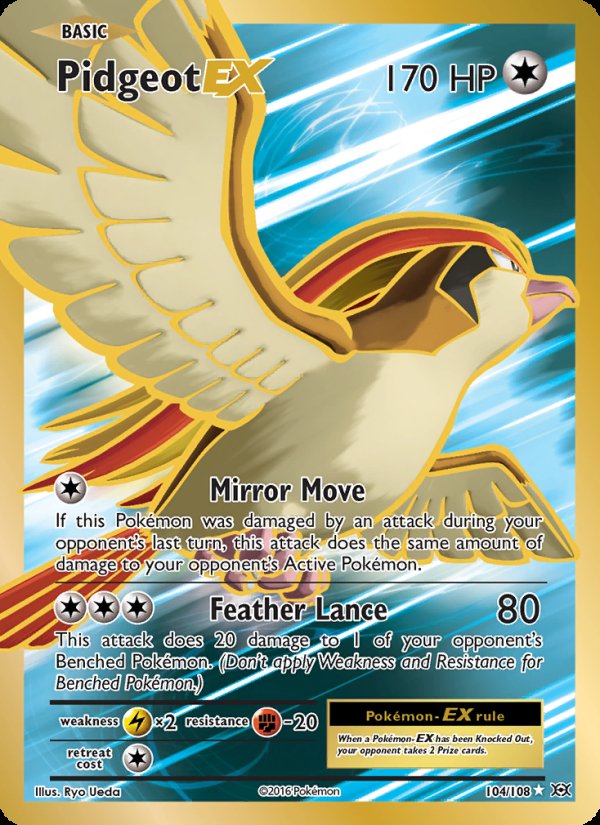 Pidgeot EX 104/108 - Evolutions Pokemon card