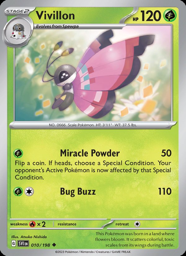 Vivillon 010/198 - Scarlet & Violet Pokemon card