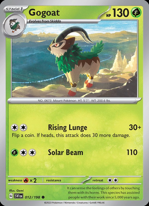 Gogoat 012/198 - Scarlet & Violet Pokemon card