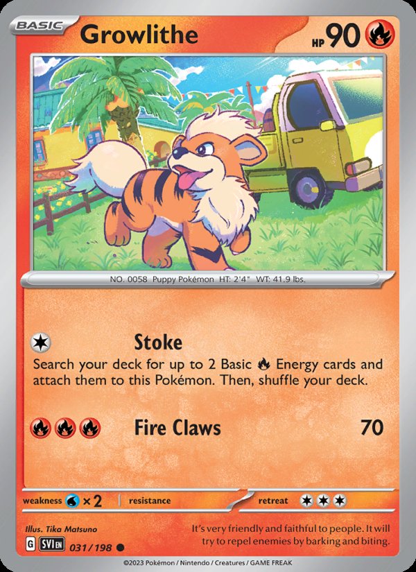 Growlithe 031/198 - Scarlet & Violet Pokemon card