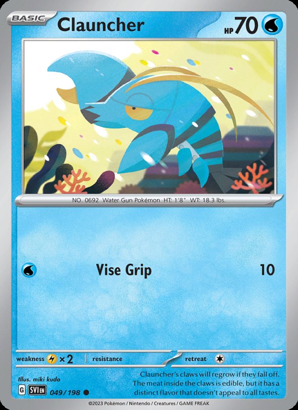 Clauncher 049/198 - Scarlet & Violet Pokemon card