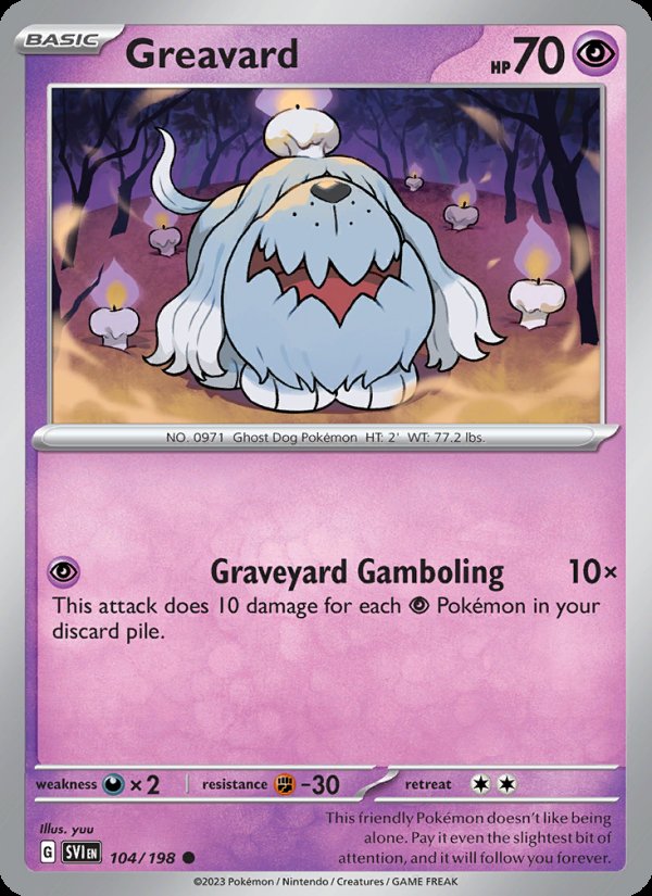 Greavard 104/198 - Scarlet & Violet Pokemon card