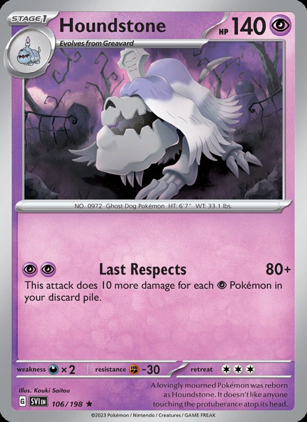 Houndstone 106/198 - Scarlet & Violet Pokemon card