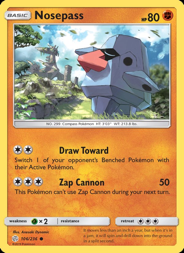 Nosepass 106/236 - Cosmic Eclipse Pokemon card