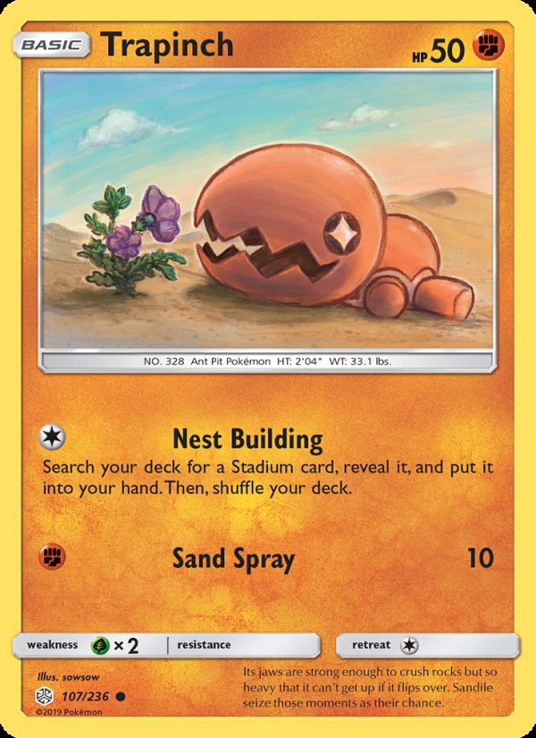 Trapinch 107/236 - Cosmic Eclipse Pokemon card