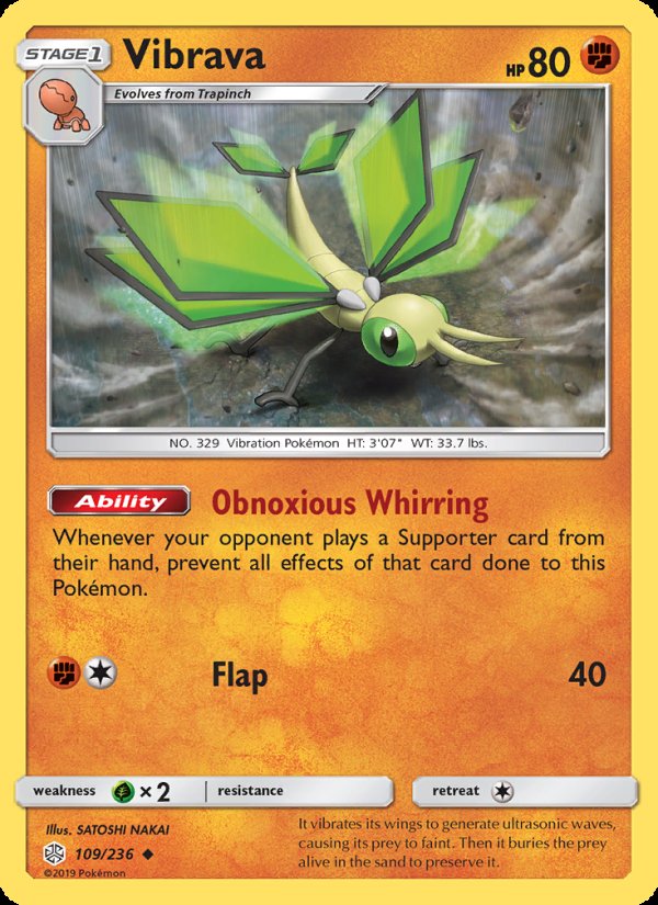 Vibrava 109/236 - Cosmic Eclipse Pokemon card