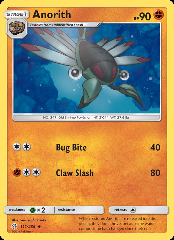 Anorith 111/236 - Cosmic Eclipse Pokemon card