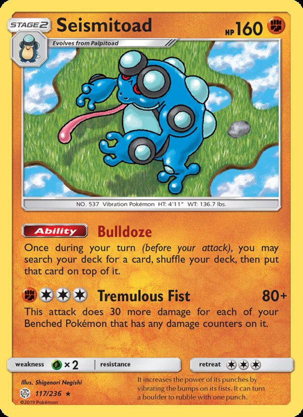 Seismitoad 117/236 - Cosmic Eclipse Pokemon card
