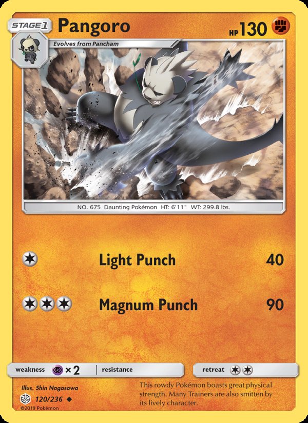 Pangoro 120/236 - Cosmic Eclipse Pokemon card