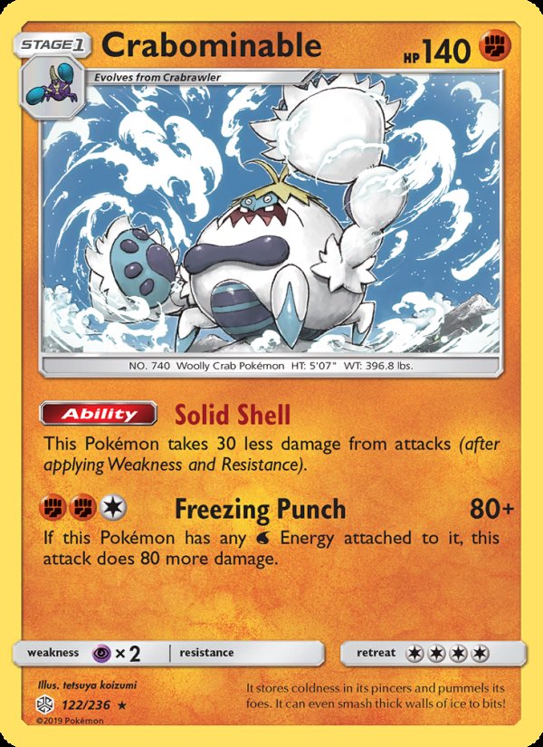 Crabominable 122/236 - Cosmic Eclipse Pokemon card