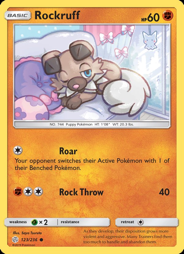 Rockruff 123/236 - Cosmic Eclipse Pokemon card