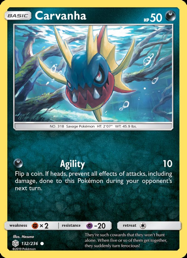 Carvanha 132/236 - Cosmic Eclipse Pokemon card