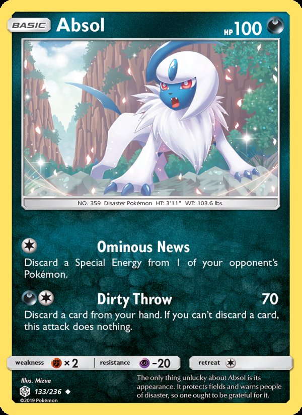 Absol 133/236 - Cosmic Eclipse Pokemon card