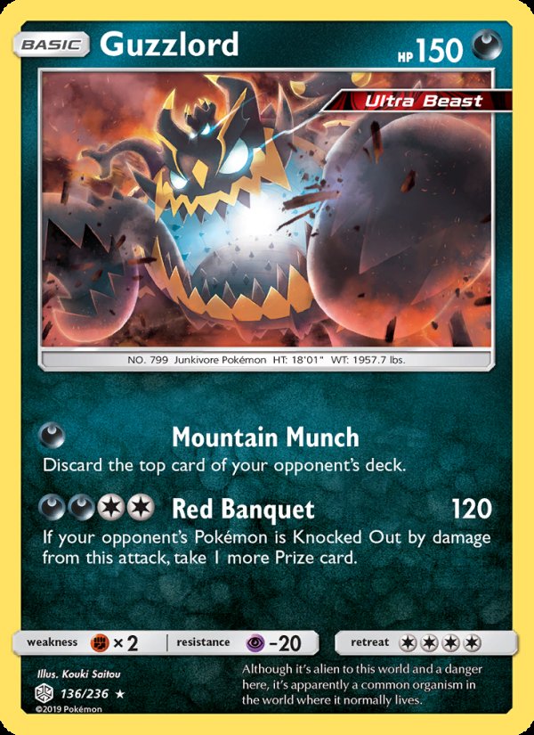 Guzzlord 136/236 - Cosmic Eclipse Pokemon card