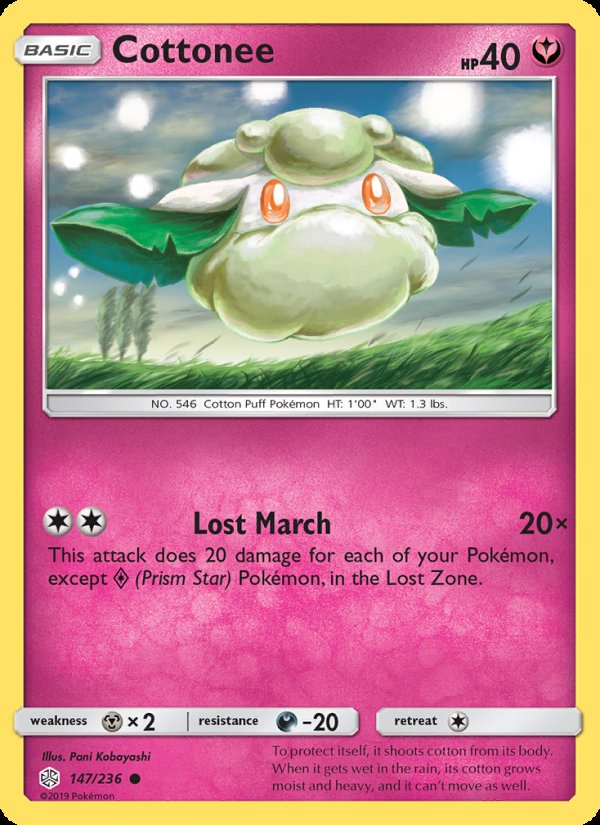 Cottonee 147/236 - Cosmic Eclipse Pokemon card