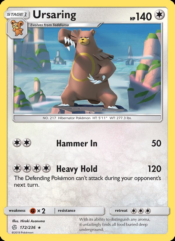 Ursaring 172/236 - Cosmic Eclipse Pokemon card