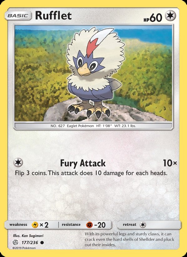 Rufflet 177/236 - Cosmic Eclipse Pokemon card